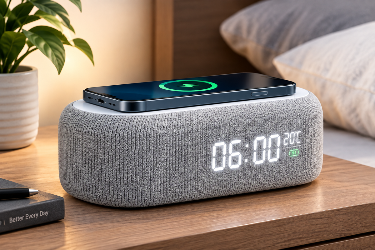 MagNevo ChargeClock™ (Smart Wireless Charging Alarm Clock - 15w, 10w and 5w Wireless charging)